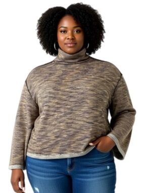 We The Free Sweater Mock Turtleneck with Wide Sleeves NWOT in Plus Size